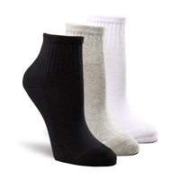 Men's 3 Pack Quarter Crew Sport Socks Front_Three_Fourths_Angled_Right