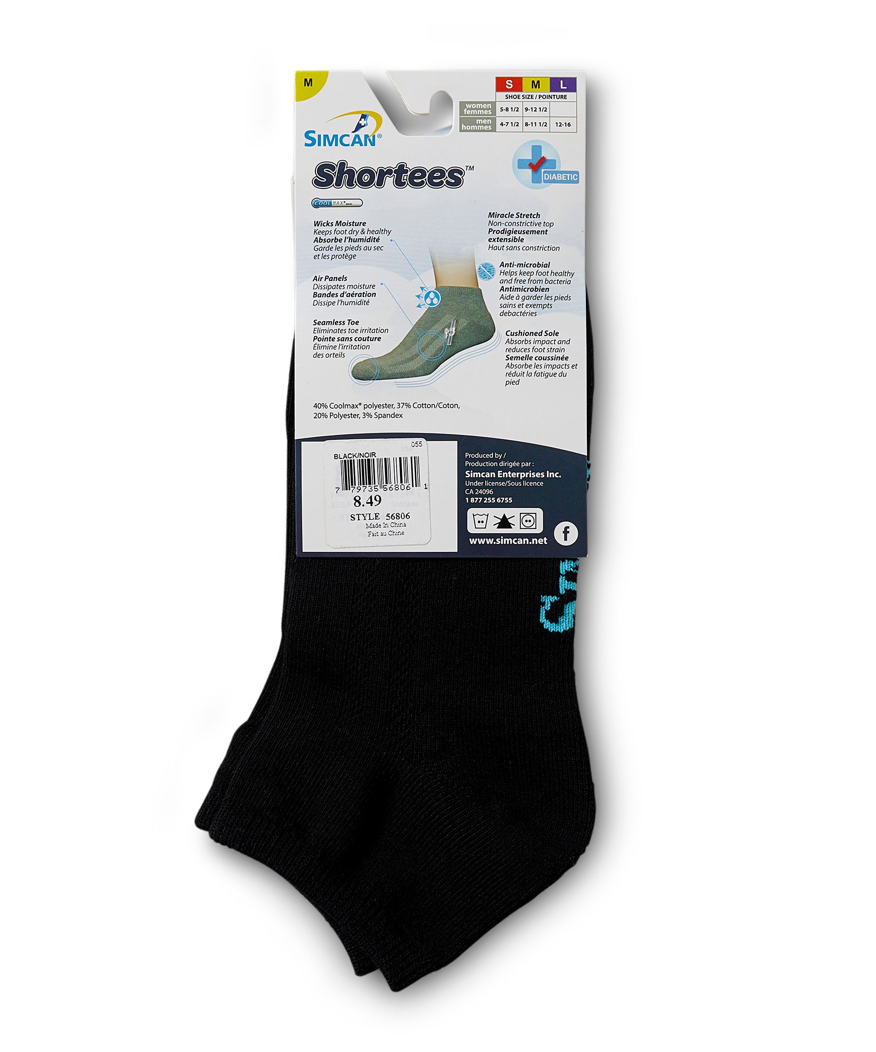 Simcan Men's Shortees No Show Comfort Socks