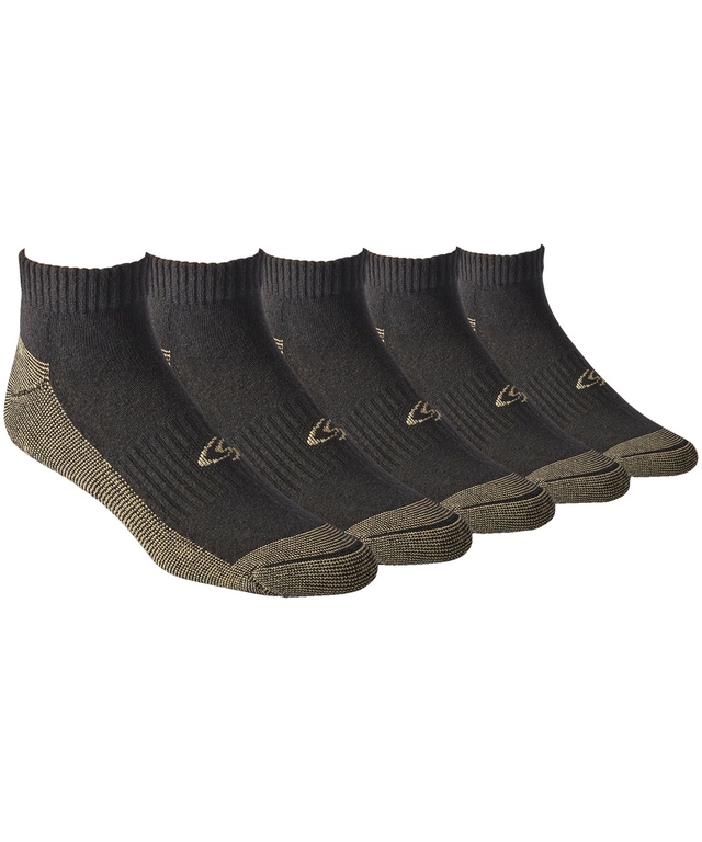 Chaussettes sport basses avec Moisture Guard pour hommes, Copper Sole, paquet de 4 paires + 1 gratuite Front_Angled_Right