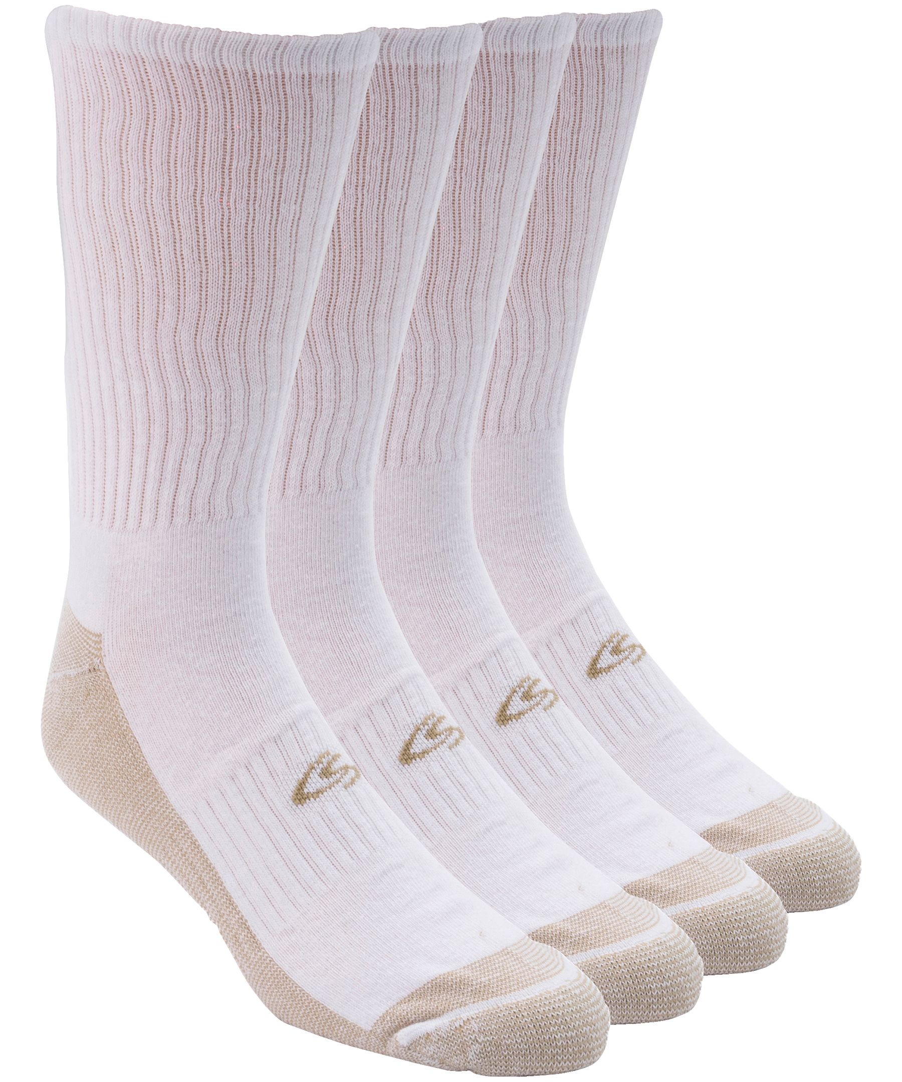 Copper Sole Men's 4-Pack Moisture Guard Athletic Crew Socks