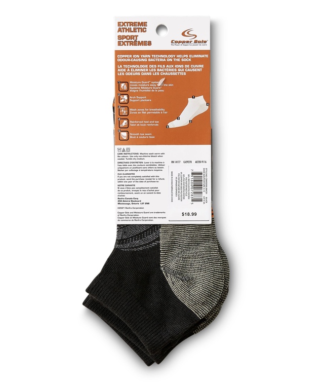 Non-Binding Copper Cloud Diabetic Socks - Crew Length Unisex White (3 pk