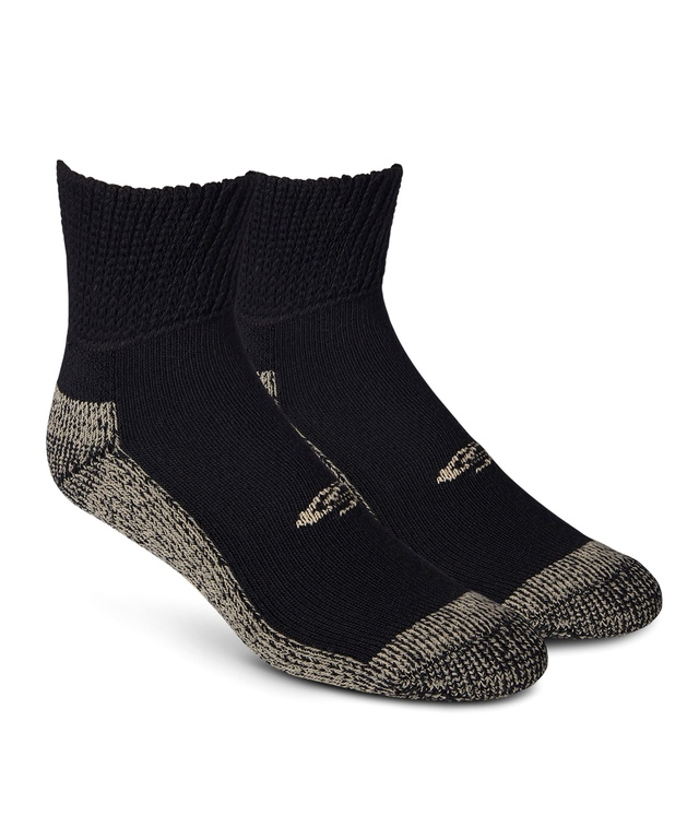 Copper Sole Men's 2-Pack Wide Leg Non Binding Ankle Socks