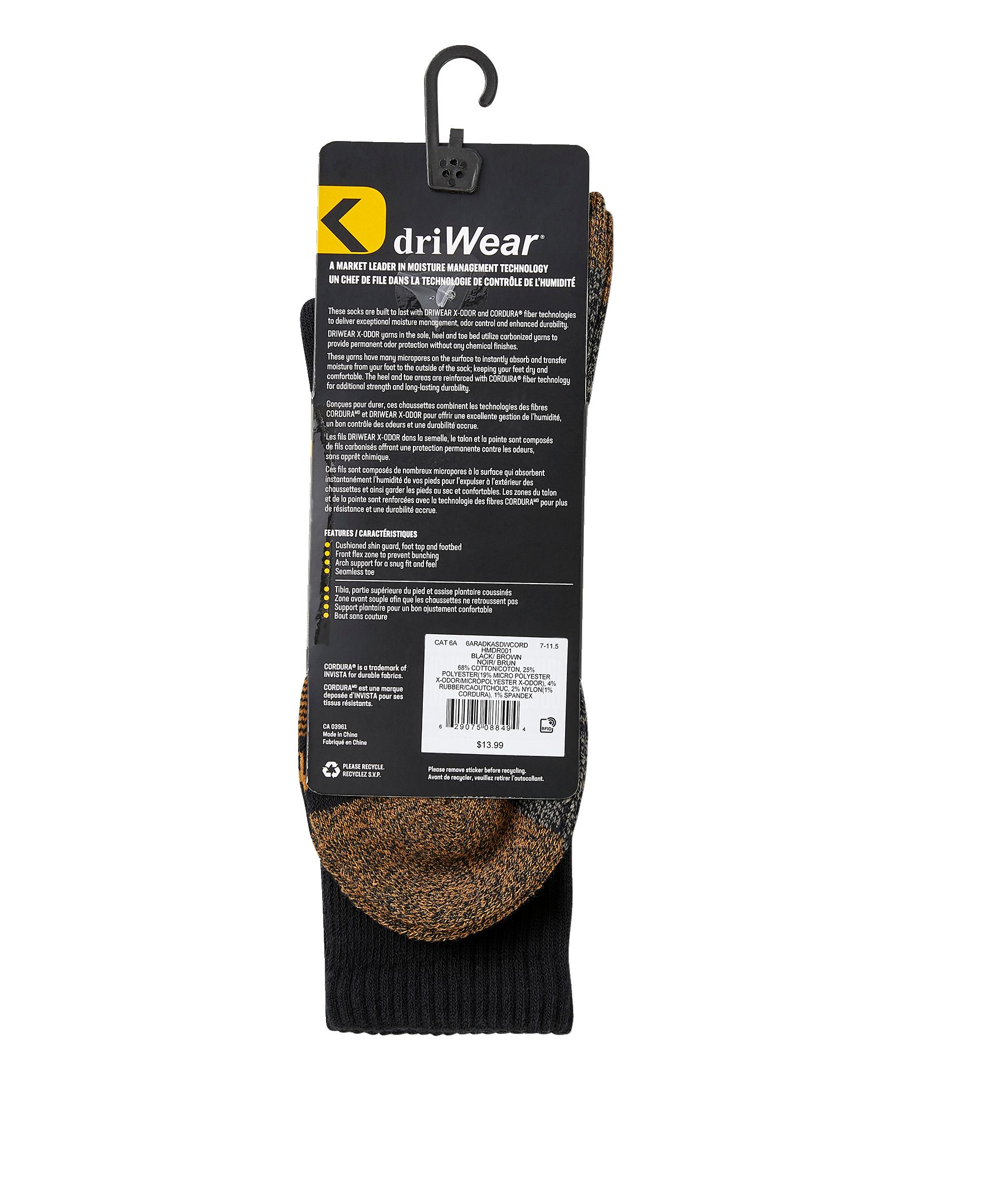 Dakota WorkPro Series Men's DriWear Cordura Blend Work Boot Socks