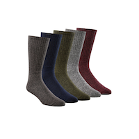 Denver Haye Men's 5-Pack Casual Crew Socks Front_Angled_Right