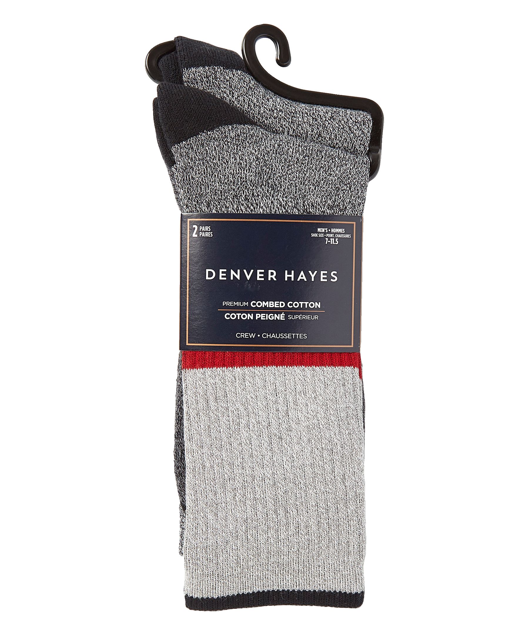 Mi-chaussettes décontractées pour hommes, Denver Hayes, paquet de 2&nbsp;paires