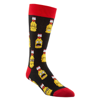 Denver Hayes Men's Novelty Beer Pattern Crew Socks Front_Three_Fourths_Angled_Right