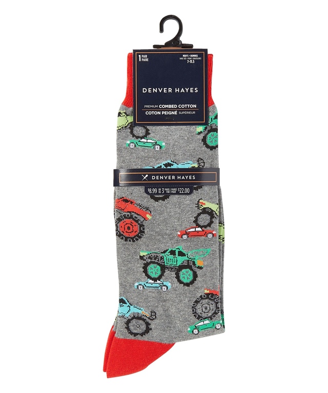 Denver Hayes Men's Novelty Pattern Crew Socks Marks