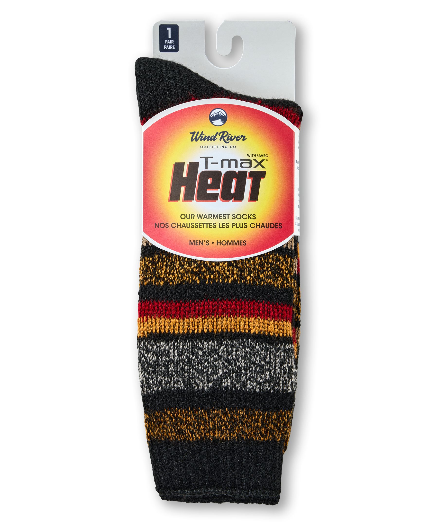 Chaussettes isothermes rayées WindRiver T-MAX HEAT pour bottes, pour hommes