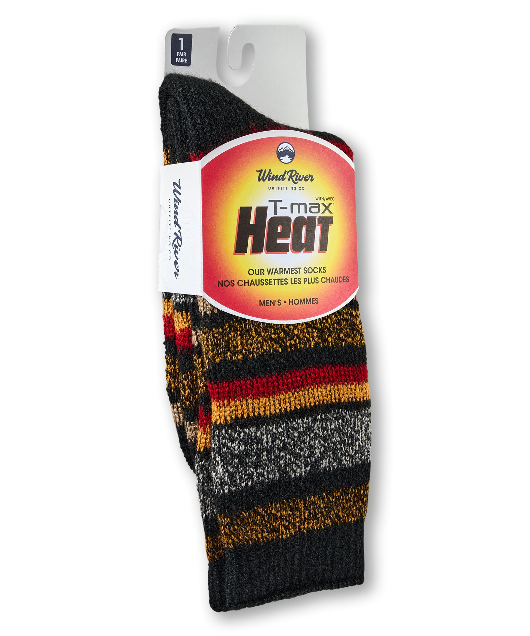 Chaussettes isothermes rayées WindRiver T-MAX HEAT pour bottes, pour hommes