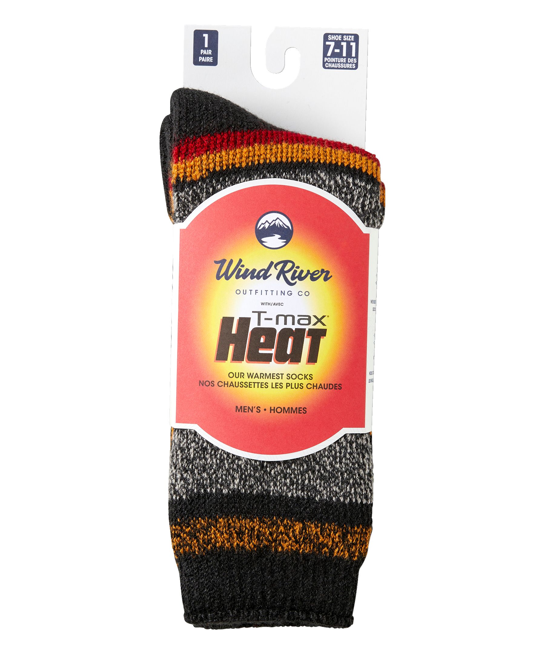 Chaussettes isothermes rayées WindRiver T-MAX HEAT pour bottes, pour hommes
