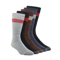 Mi-chaussettes de travail pour hommes, paquet de 5 paires, Copper Sole Front_Angled_Right