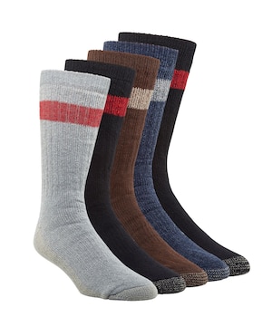 Mi-chaussettes de travail pour hommes, paquet de 5 paires, Copper Sole