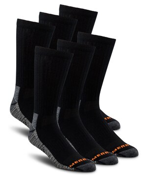 Merrell Men's 6-Pack Everyday Work Crew Socks