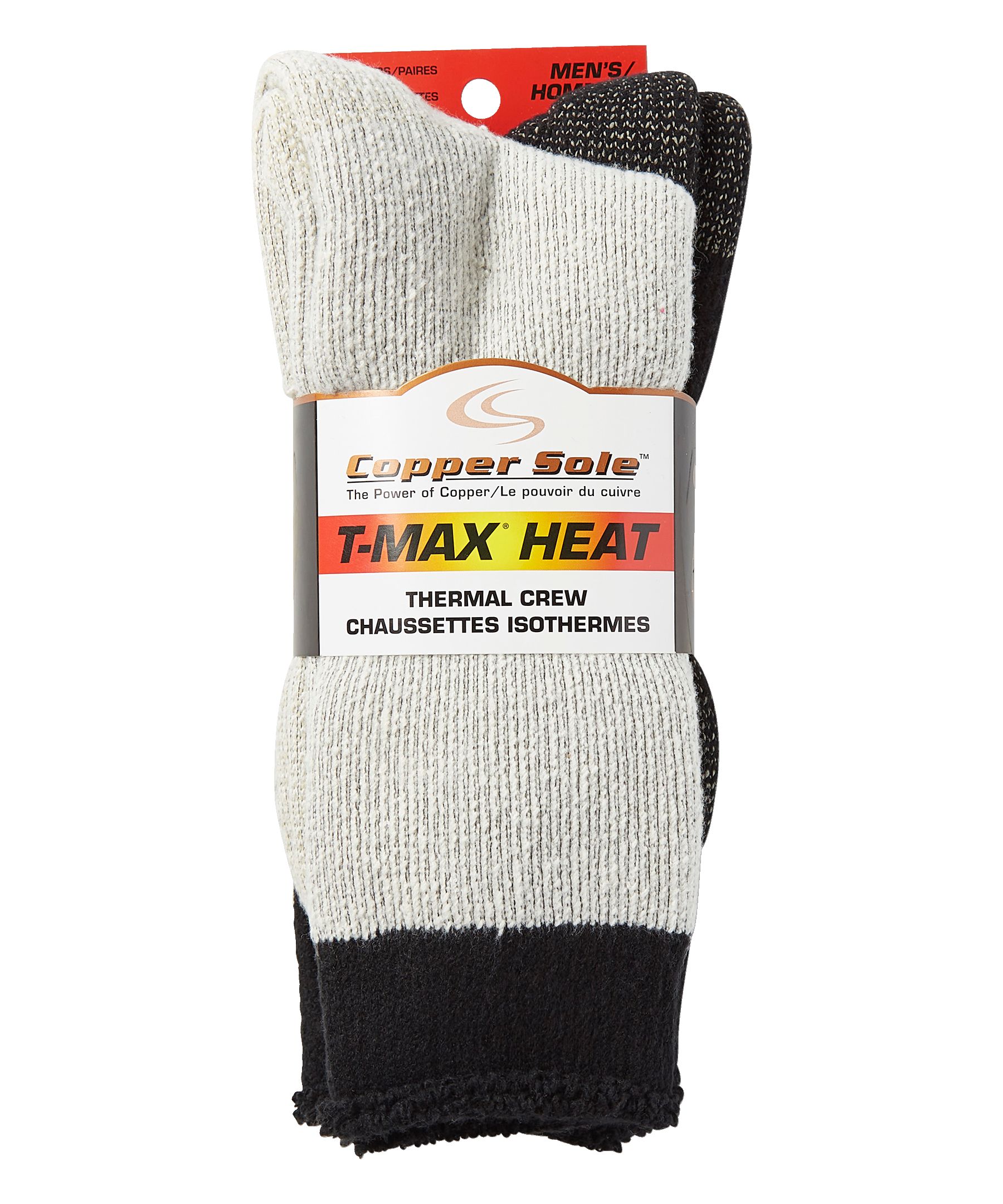 Mi-chaussettes isothermes T-MAX pour hommes, paquet de 2, Copper Sole
