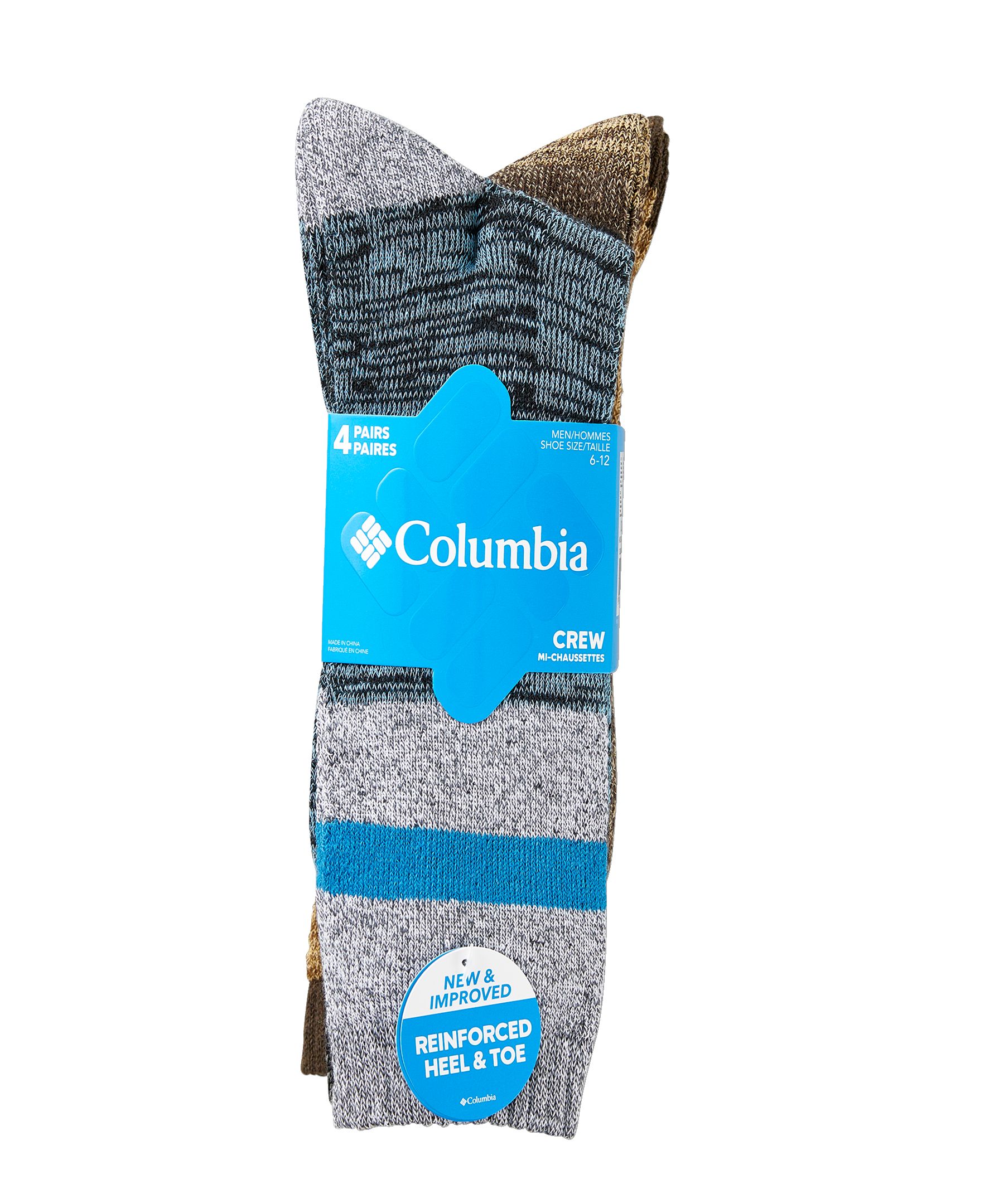Chaussettes pour bottes avec contrôle de l'humidité pour hommes, Columbia, paquet de 4&nbsp;paires