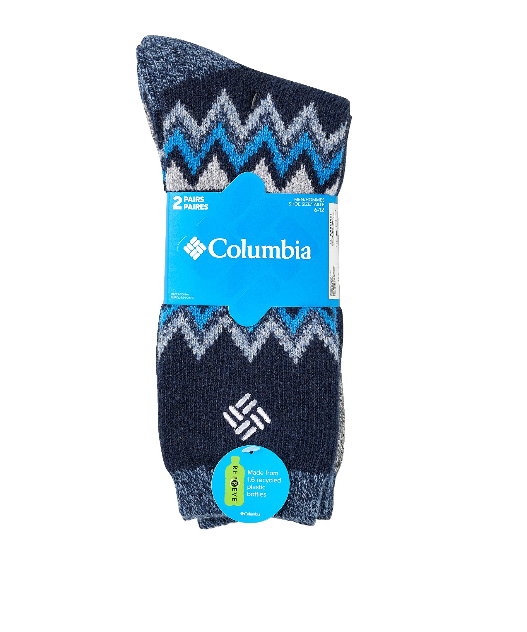 Chaussettes Columbia Homme Ski Laine Marine Taille L (10-13) - Neuf Avec étiquettes