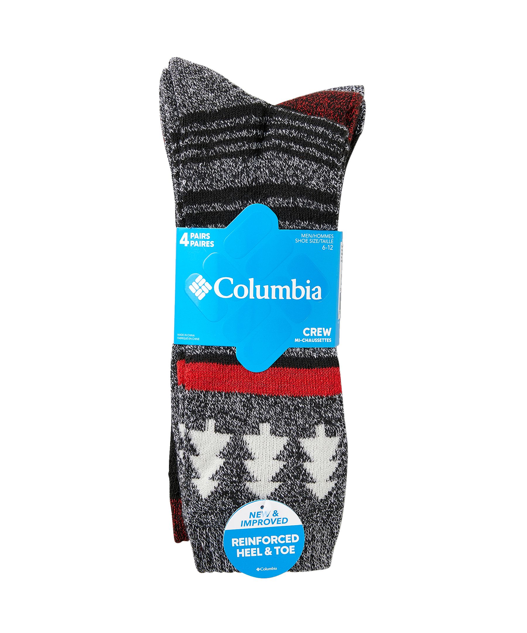 Chaussettes pour bottes avec contrôle de l'humidité pour hommes, Columbia, paquet de 4&nbsp;paires