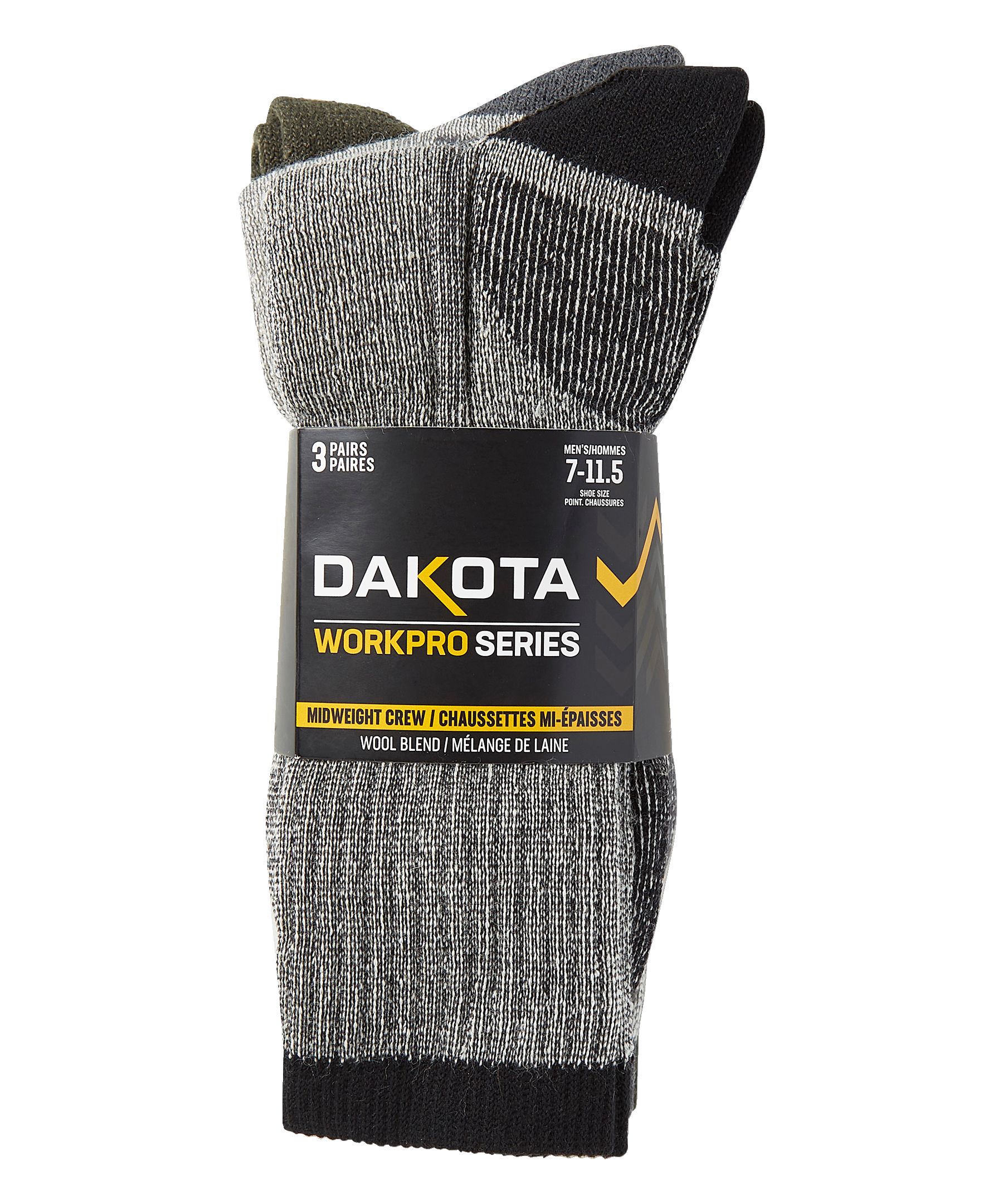 Chaussettes isothermes pour bottes pour hommes, paquet de 3, série WorkPro, Dakota