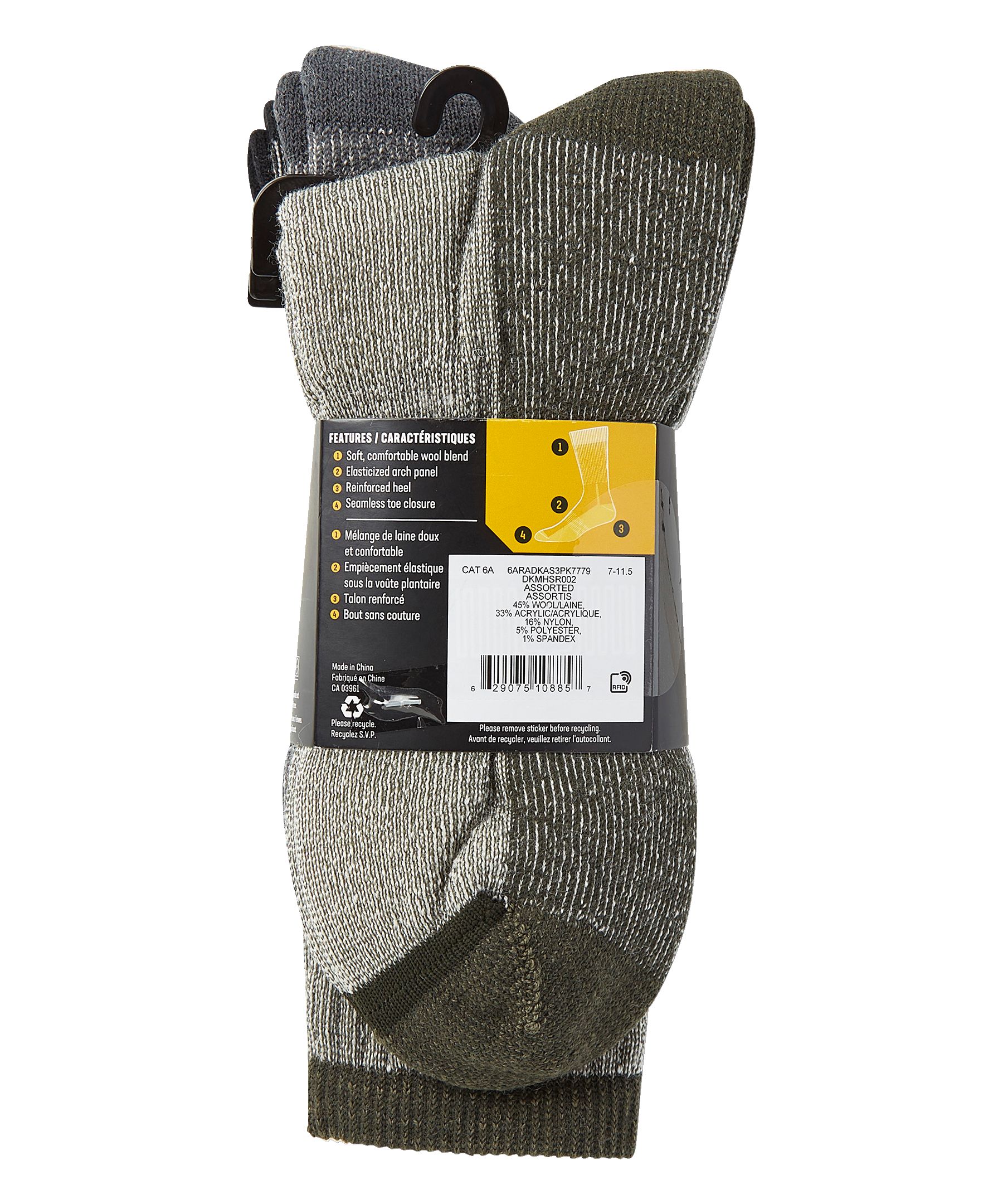 Chaussettes isothermes pour bottes pour hommes, paquet de 3, série WorkPro, Dakota