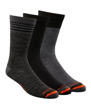 Merrell Men's Wool Crew Work Socks, 3 Pack