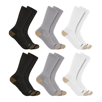 Mi-chaussettes de travail d’épaisseur moyenne pour hommes, paquet de 6&nbsp;paires, Carhartt Front_Angled_Right