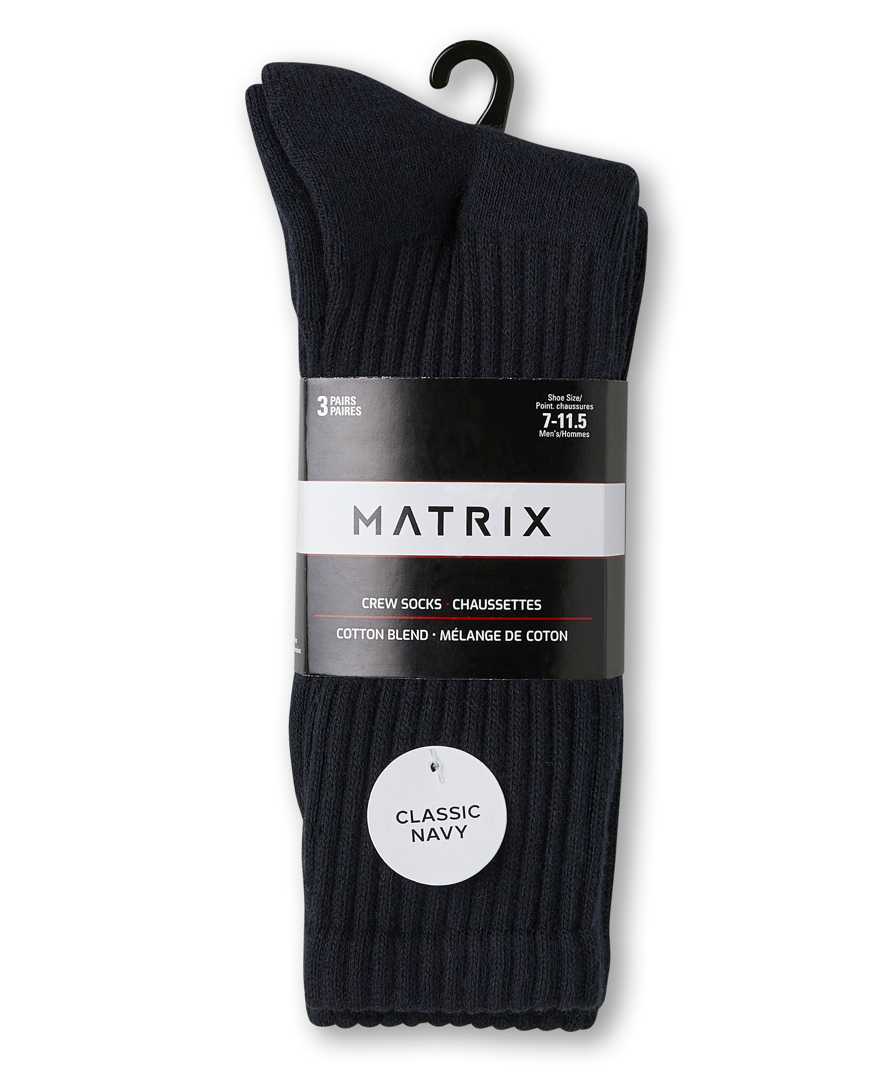 Matrix Men's 3 Pack Crew Sport Socks