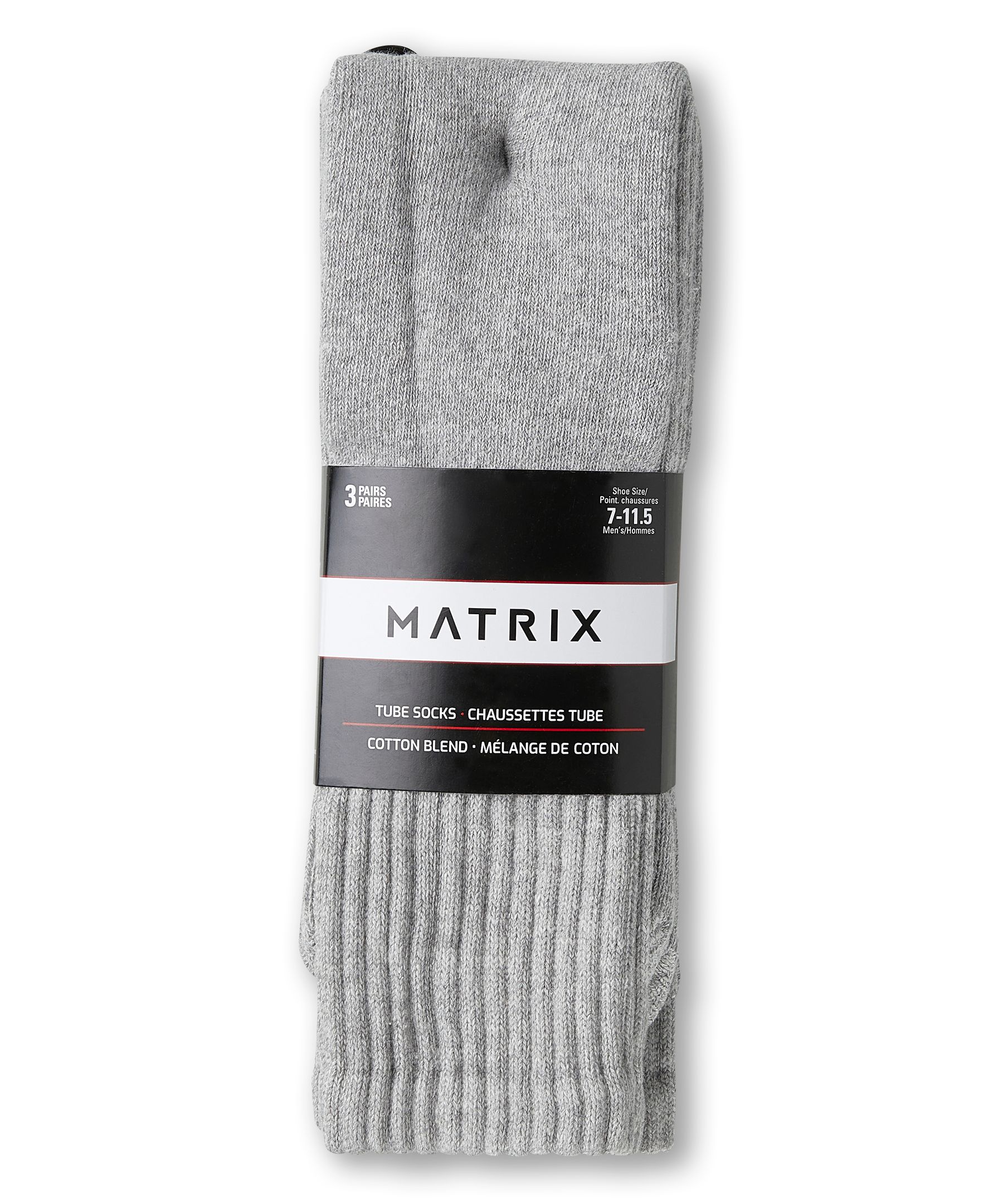 Chaussettes tube de sport pour hommes, Matrix, paquet de 3&nbsp;paires