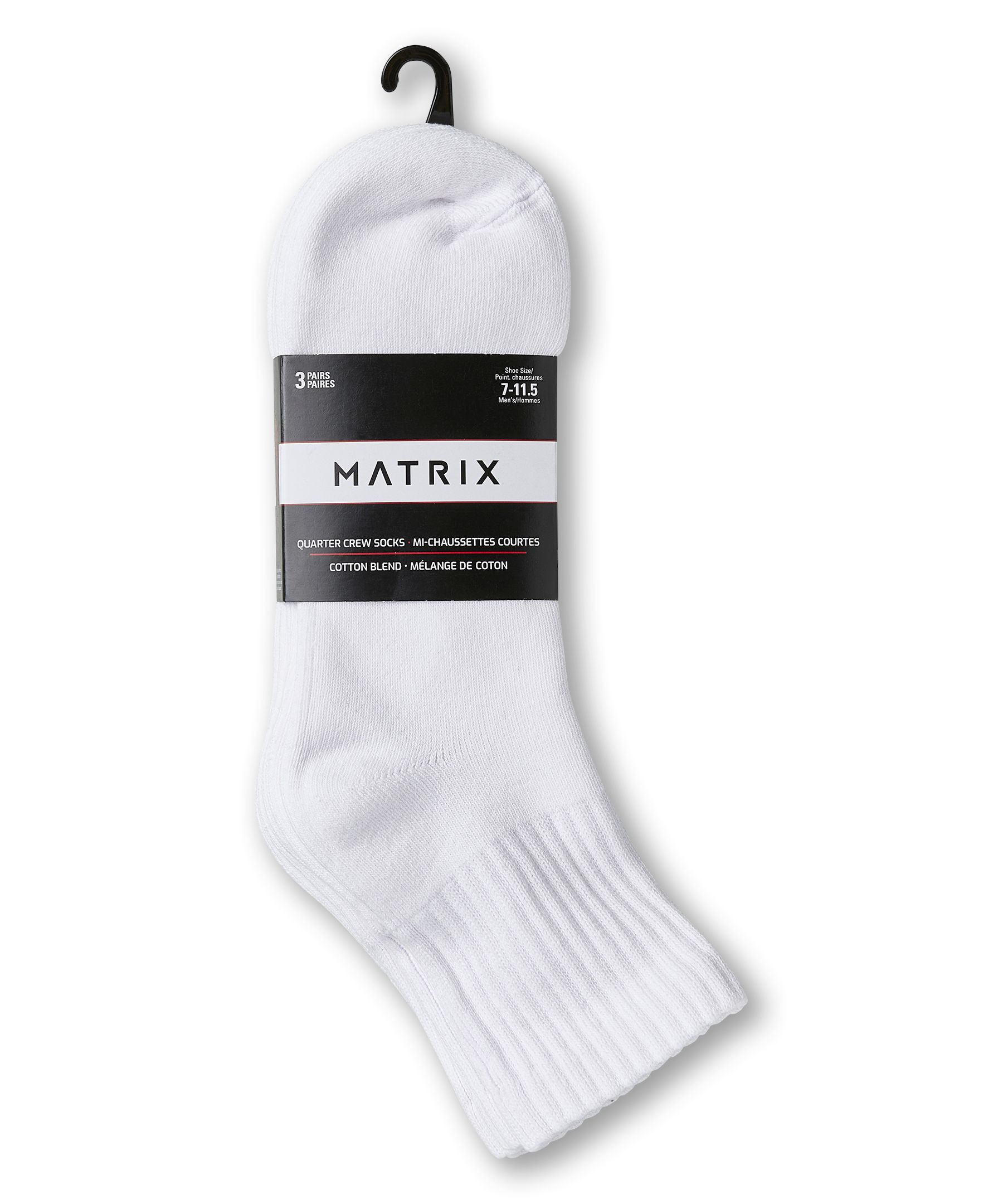 Mi-chaussettes sport pour hommes, Matrix, paquet de 3&nbsp;paires