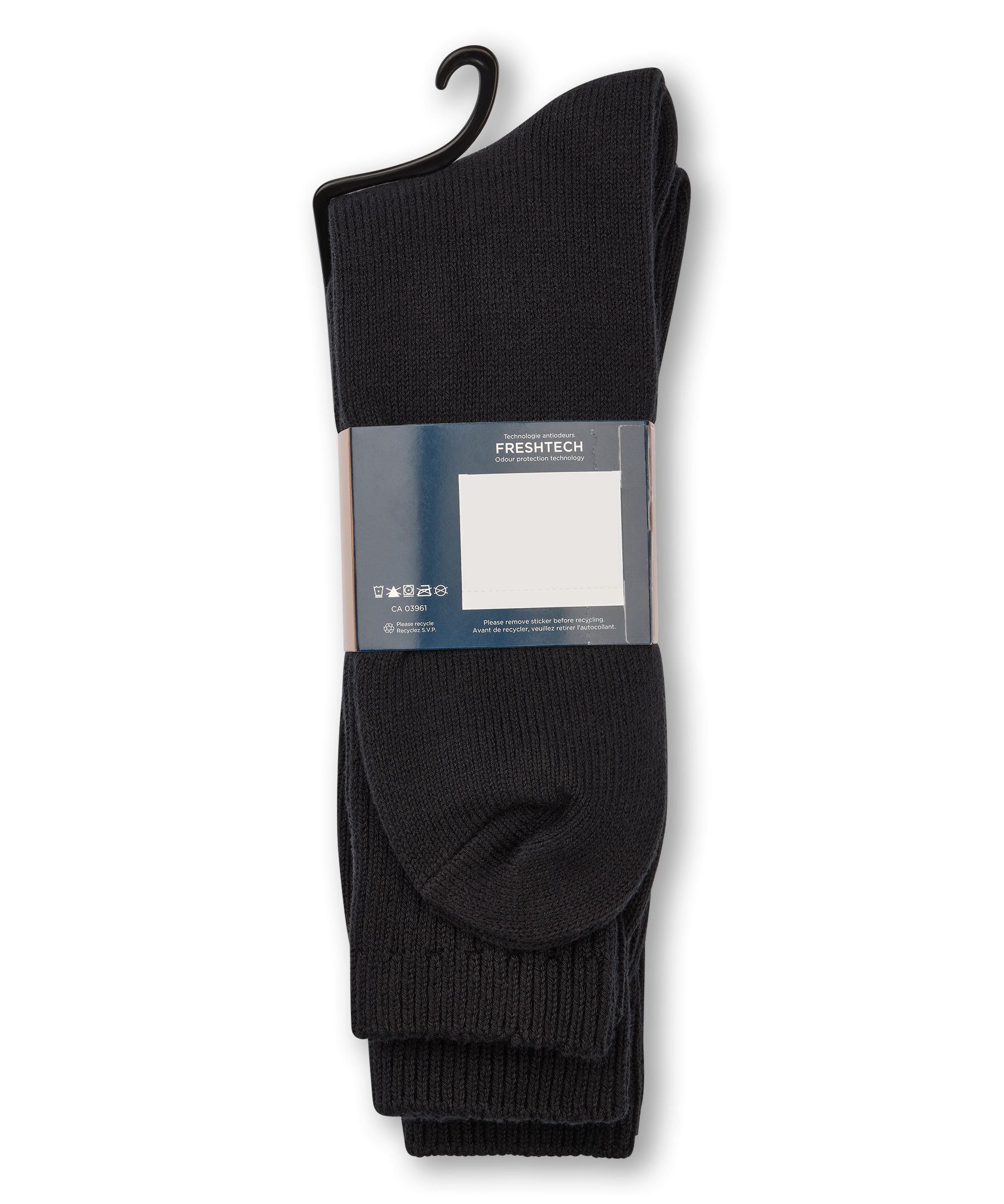 Chaussettes côtelées décontractées pour hommes, Denver Hayes, paquet de 3&nbsp;paires