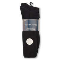 Denver Hayes Men's Casual Rib Socks, 3 Pack