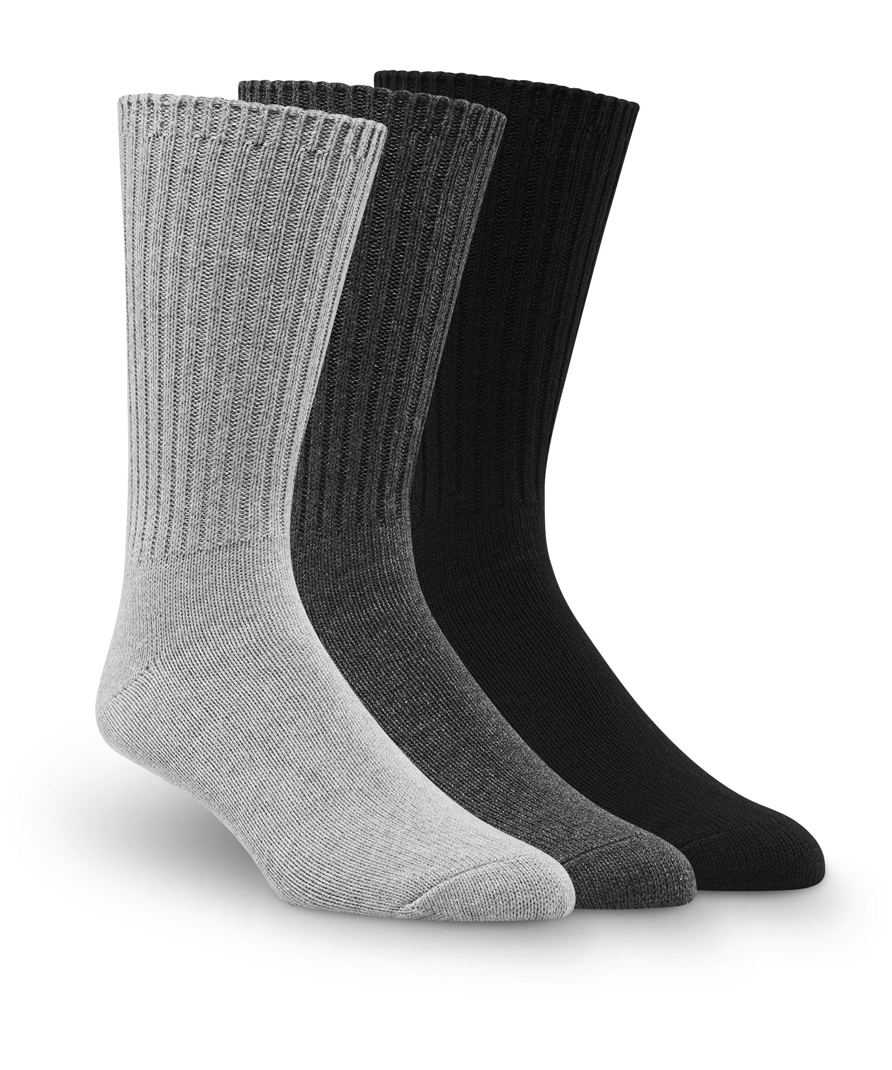 Denver Hayes Men's Casual Rib Socks, 3 Pack