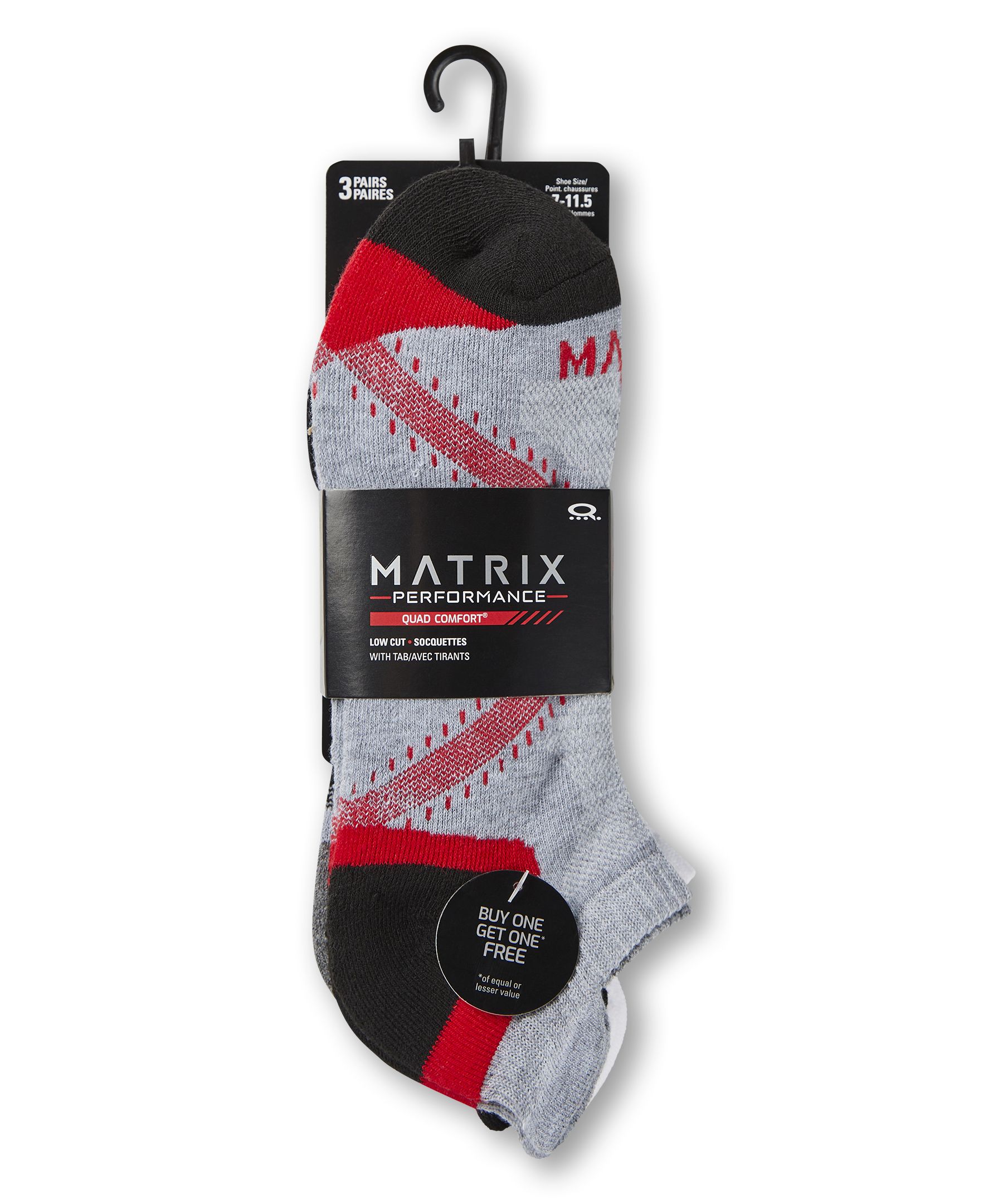 Chaussettes sport basses BOGO pour hommes, Matrix, paquet de 3&nbsp;paires