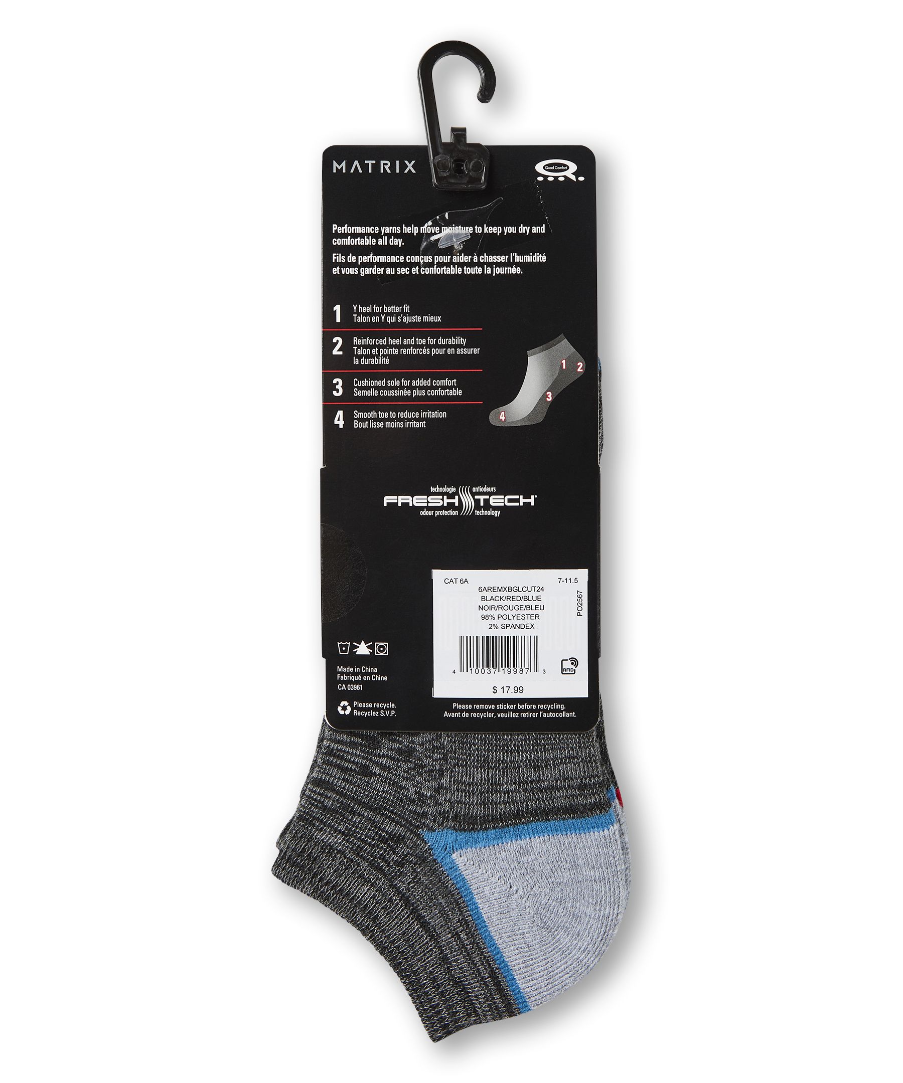 Matrix Men's BOGO Low Cut Sport Socks, 3 Pack