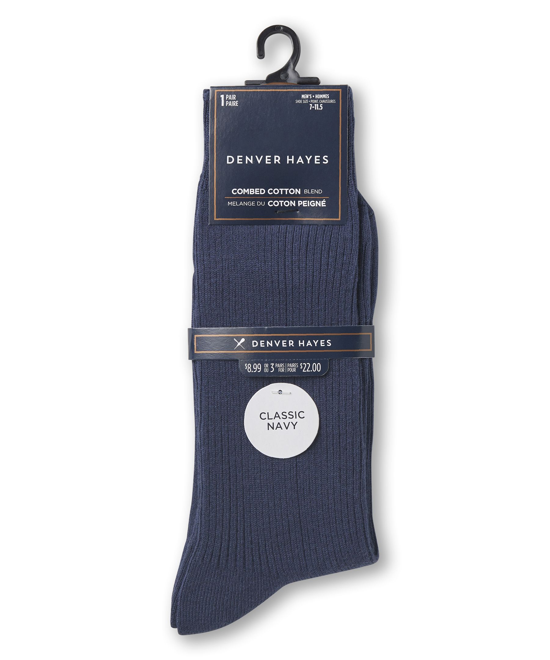 Denver Hayes Men's FRESHTECH® Casual Rib Crew Socks