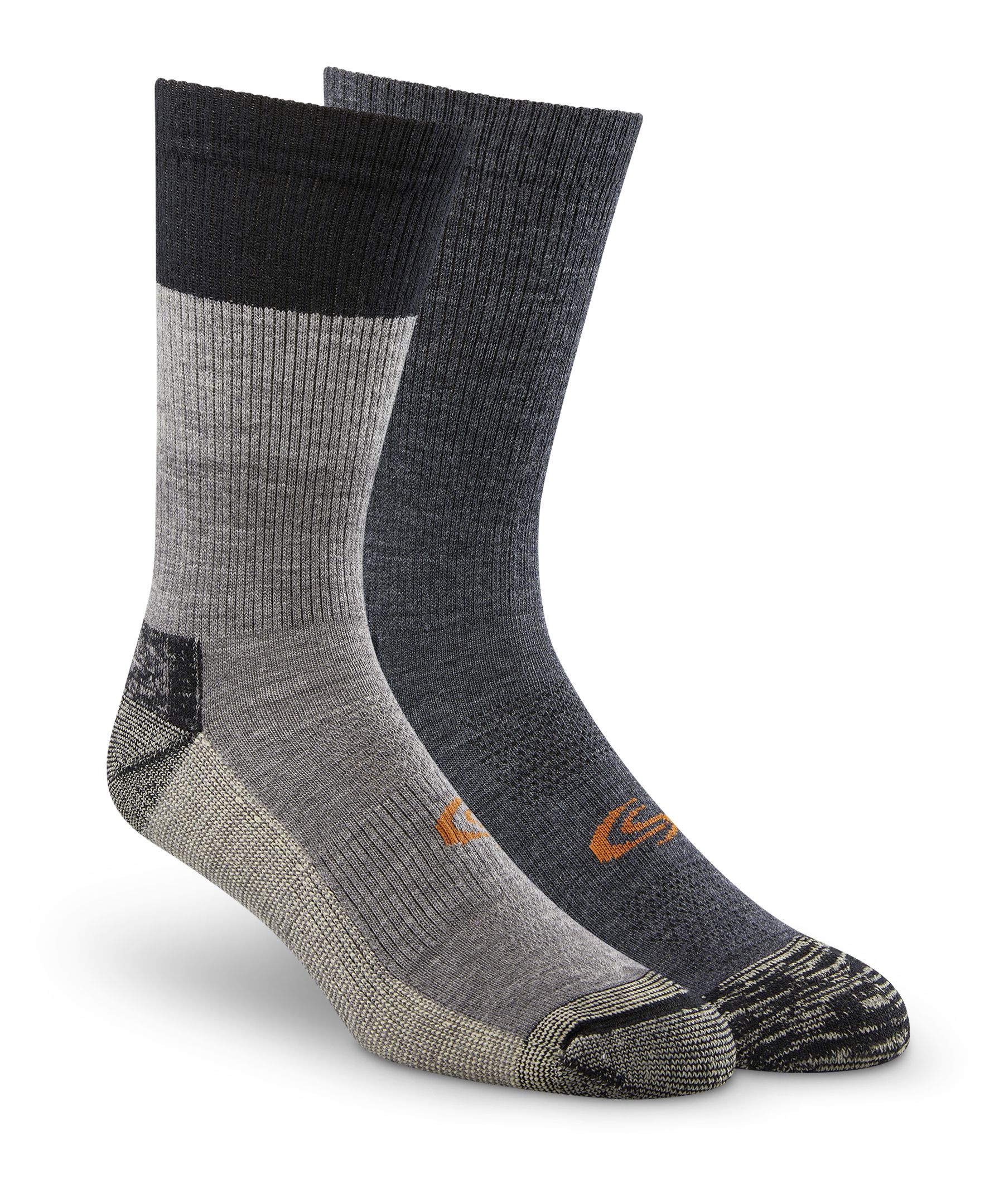 Copper Sole Men's 2 Pack Merino Wool Crew Socks Marks