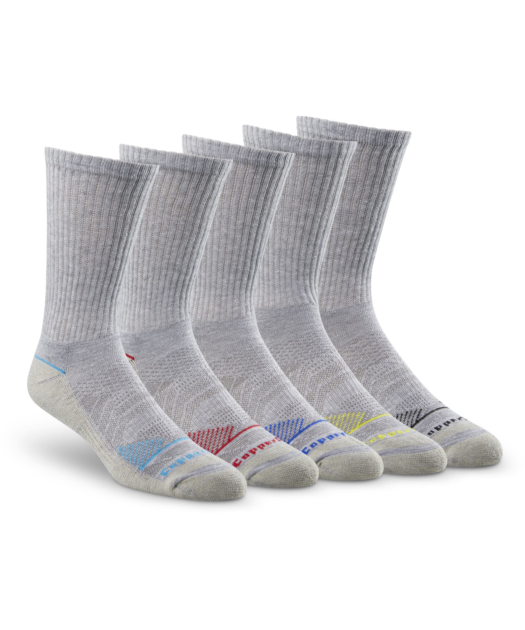 Copper Sole Men's 5 Pack Extreme Atheletic Crew Socks