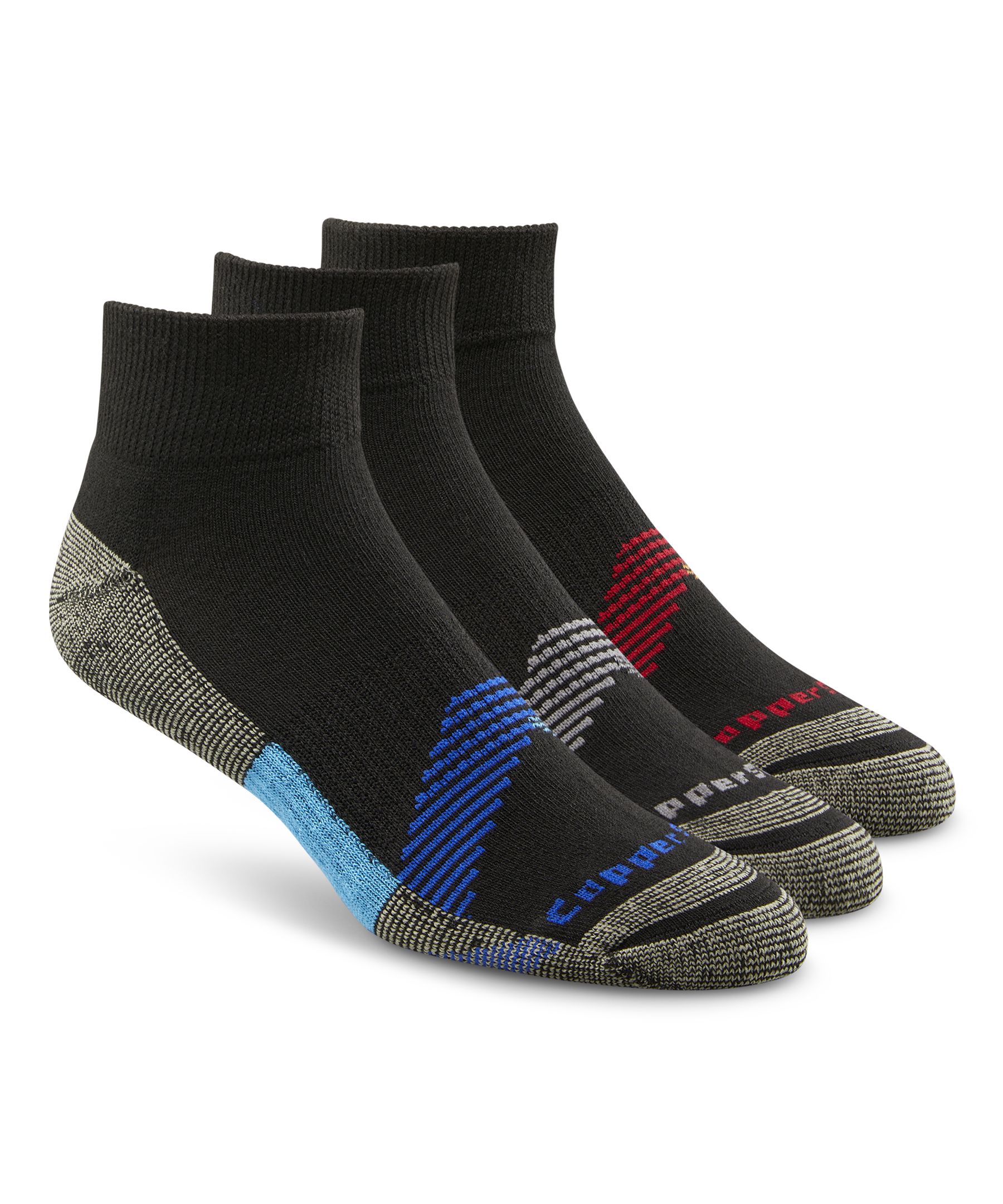 Socquettes de sport avec Moisture Guard pour hommes, Extreme Athletic, Copper Sole, paquet de 3&nbsp;paires