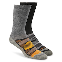 Copper Sole Men's 2 Pack Repreve Hiking Crew Socks Front_Three_Fourths_Angled_Right
