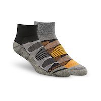 Copper Sole Men's 2 Pack All Season Hiking Moisture Guard Technology Ankle Socks Front_Three_Fourths_Angled_Right