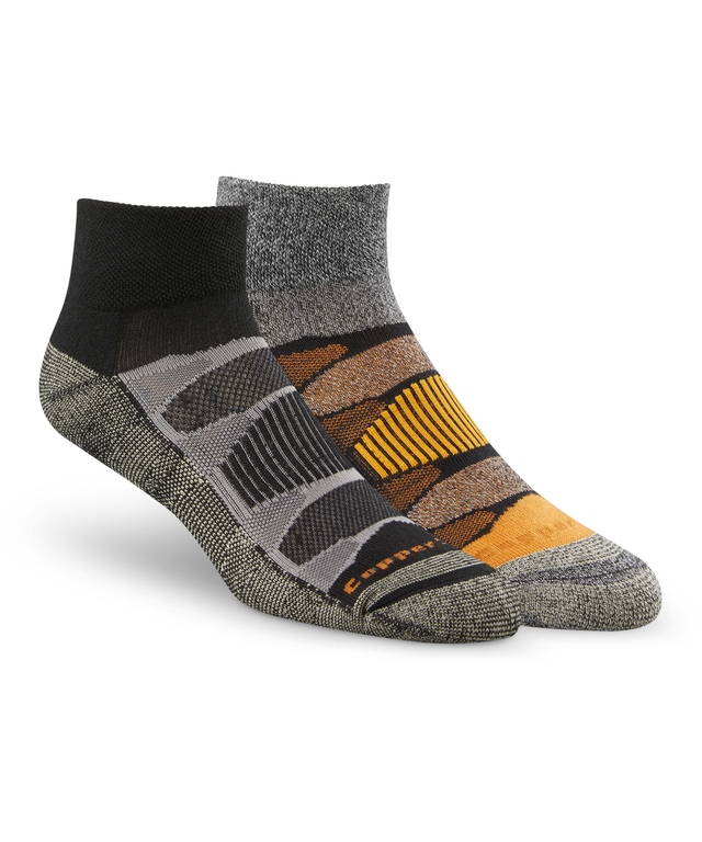 Copper Sole Men's 2 Pack All Season Hiking Moisture Guard Technology Ankle Socks