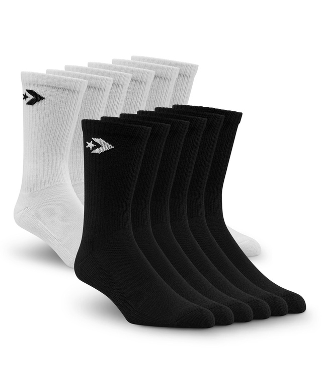 Converse Men's Crew Sport Socks, 6 Pack Front_Three_Fourths_Angled_Right