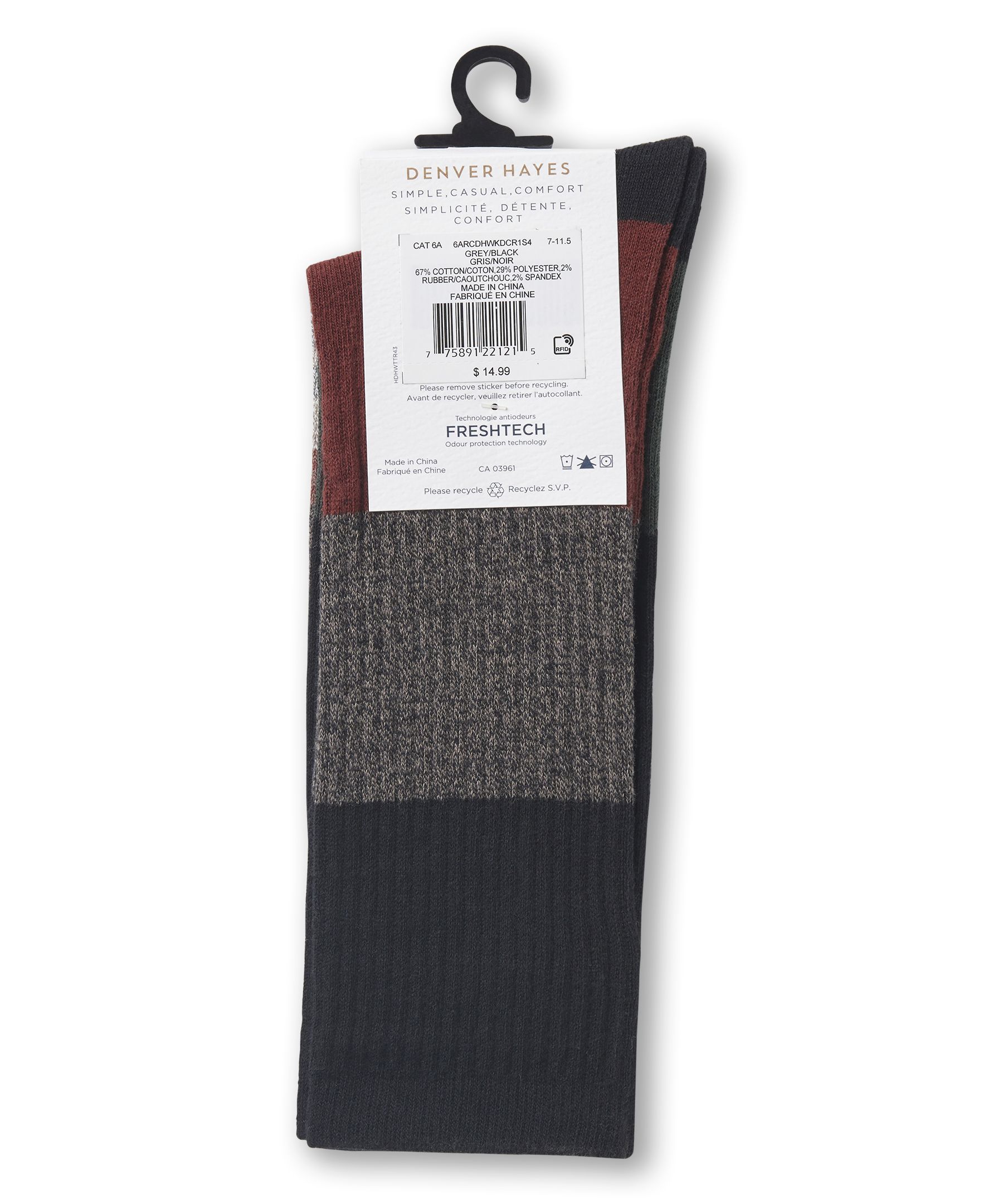 Chaussettes avec FreshTech pour hommes, Weekender, Denver Hayes, 2&nbsp;paires