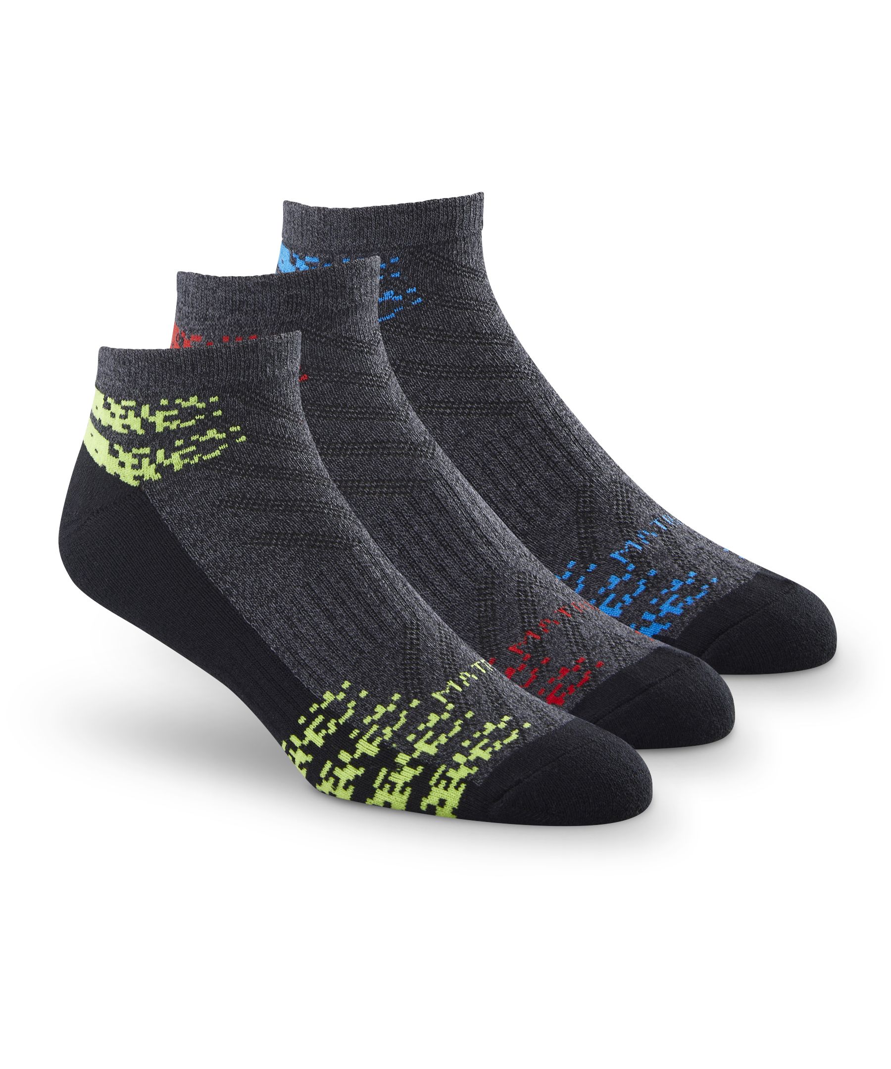 Chaussettes de sport basses rembourrées avec FreshTech pour hommes, Matrix, 3&nbsp;paires