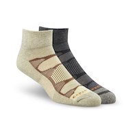 Copper Sole Men's 2 Pack All Season Hiking Moisture Guard Technology Ankle Socks