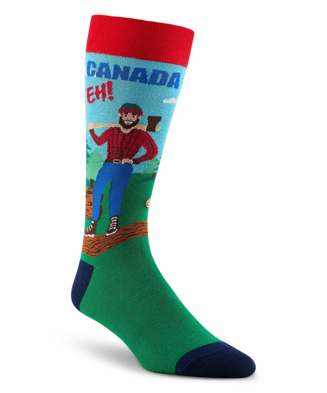 Mi-chaussettes fantaisistes à motifs Canadiana pour hommes, Denver Hayes
