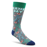 Denver Hayes Men's Sports Pattern Novelty Crew Socks Front_Three_Fourths_Angled_Right