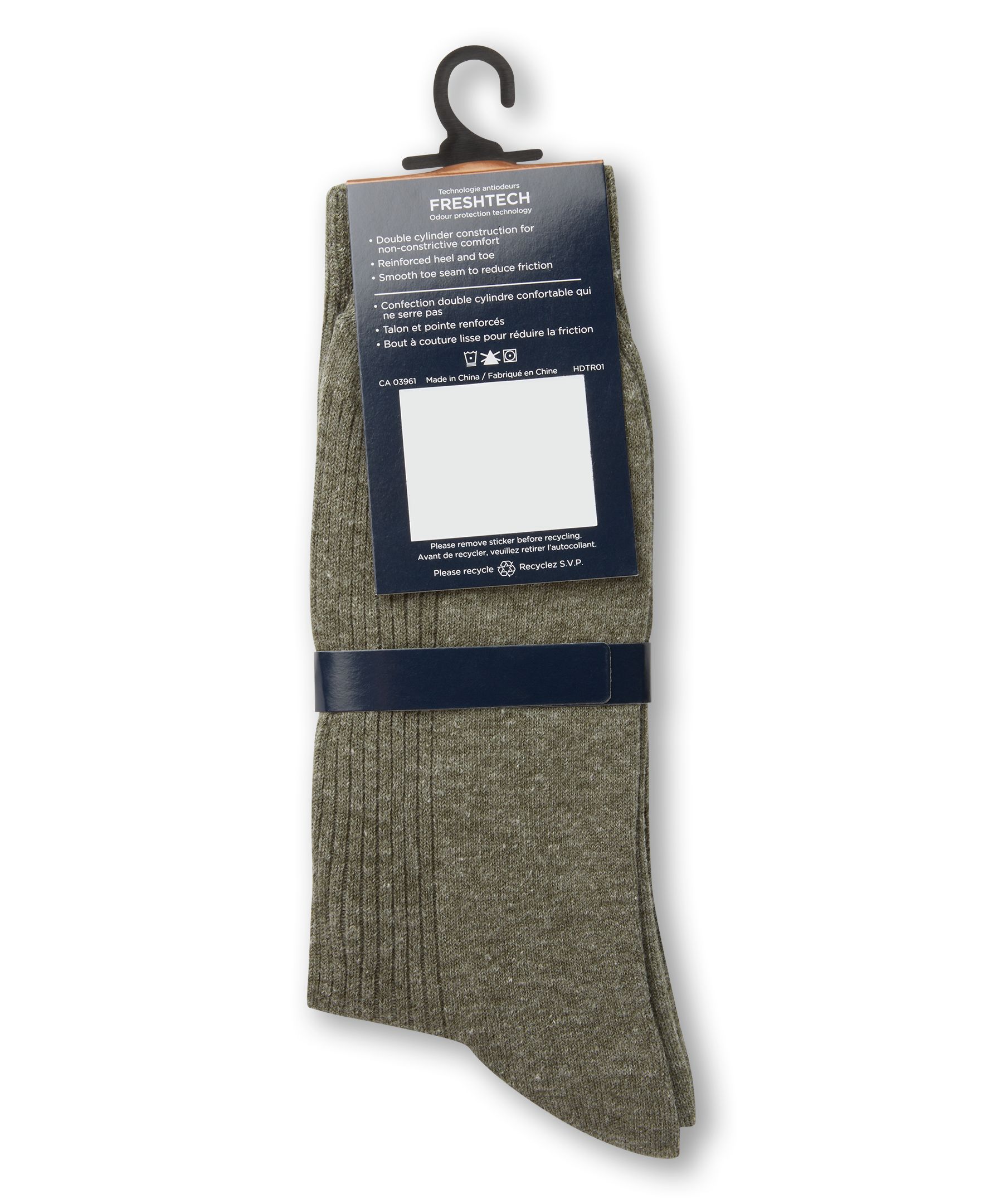 Mi-chaussettes en tricot côtelé décontractées à la mode pour hommes, Denver Hayes