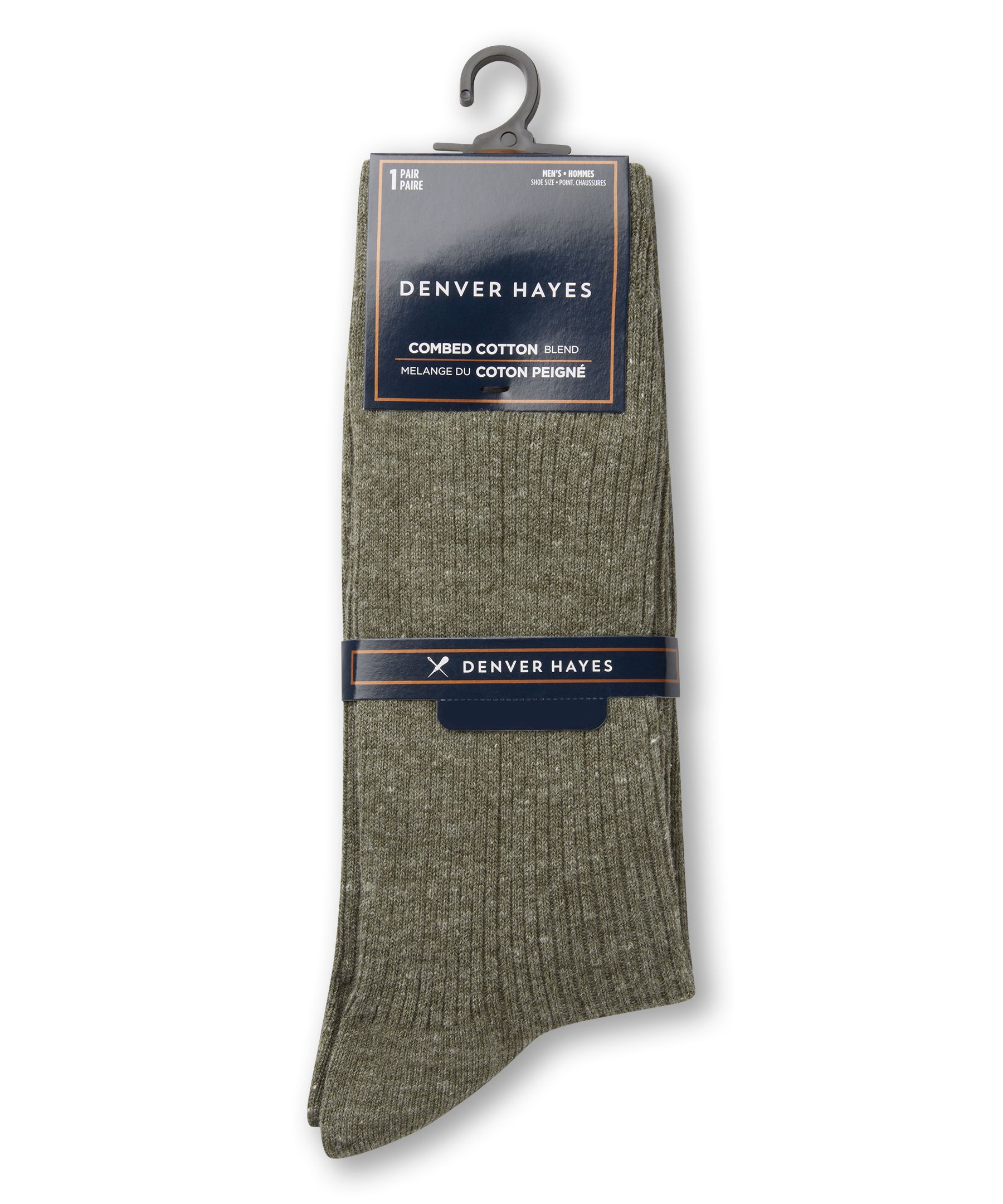Mi-chaussettes en tricot côtelé décontractées à la mode pour hommes, Denver Hayes