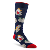 Denver Hayes Men's Christmas Novelty Crew Socks Front_Three_Fourths_Angled_Right