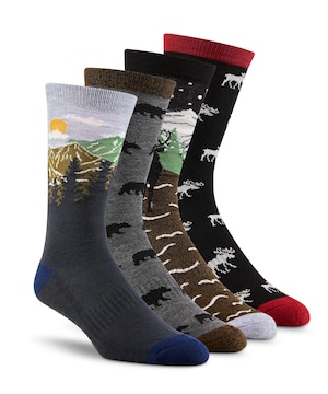 Boîte de chaussettes décontractéespour hommes, paquet de 4&nbsp;paires, Heritage, WindRiver